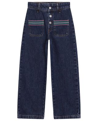 Girls' cotton wide-leg jeans with striping SONIA RYKIEL