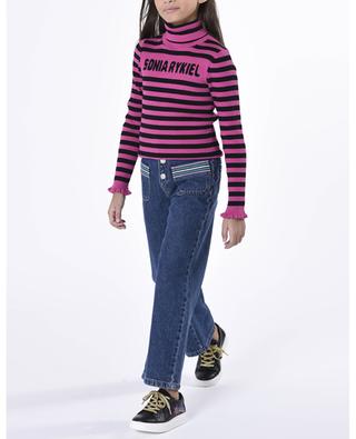 Girls' cotton wide-leg jeans with striping SONIA RYKIEL
