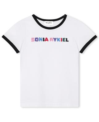 Logo embroidered girls' cotton short-sleeved T-shirt SONIA RYKIEL