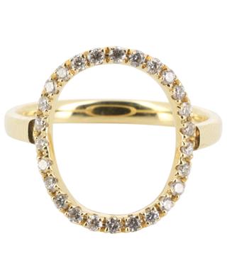 Ovale diamond paved yellow gold ring GBYG
