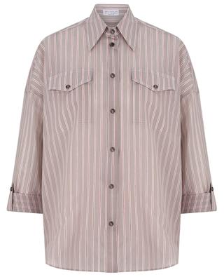 Shiny Stripes oversize shirt BRUNELLO CUCINELLI