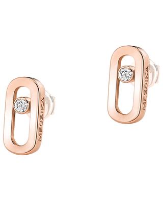 Move Uno rose gold stud earrings with single diamonds MESSIKA