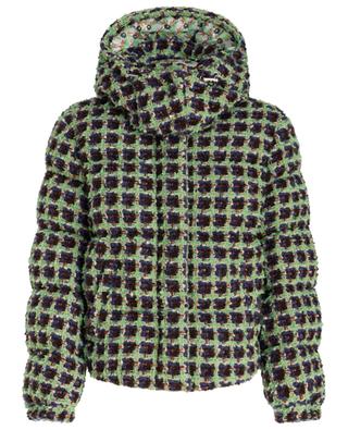 Checked hooded tweed down jacket ETRO