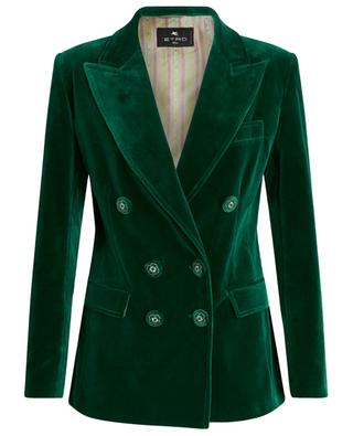 Double-breasted velvet blazer with floral buttons ETRO
