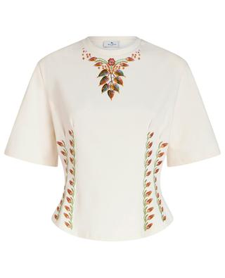 Flowers & Leaves embroidered cinched T-shirt ETRO