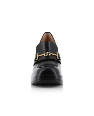 Smooth leather platform heeled loafers 85 TOD'S