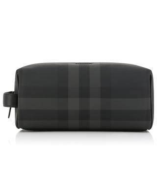 Charcoal Check coated canvas toiletry bag BURBERRY