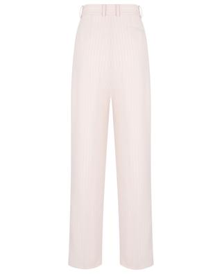 Tansy striped wide-leg high-rise crepe trousers THE FRANKIE SHOP