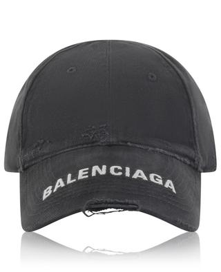 Visor embroidered distressed gabardine baseball cap BALENCIAGA