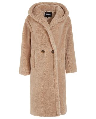 Zweireihiger Mantel mit Kapuze aus Plüsch Mia APPARIS
