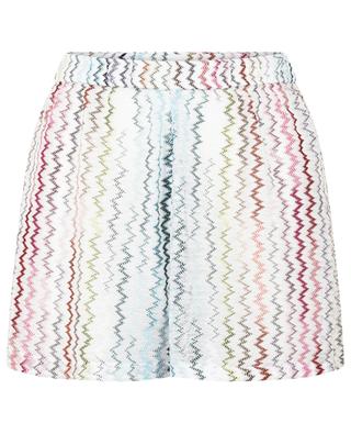 Glitter zig-zag adorned openwork beach shorts MISSONI