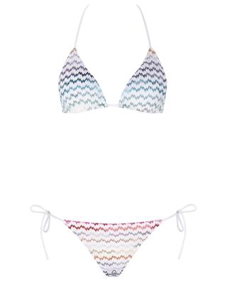 Triangel-Strick-Bikini mit glitzerndem Fischgrätenmuster MISSONI