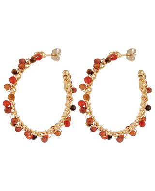 Orphee stone bead adorned hoop earrings GAS BIJOUX
