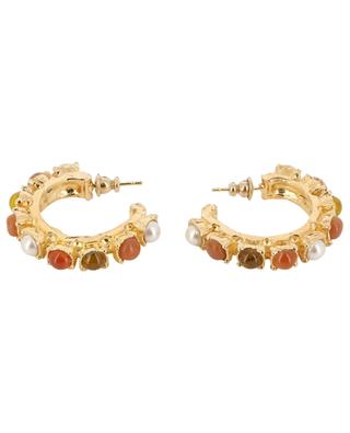 Parelie gold-tone hoop earrings with cabochons GAS BIJOUX