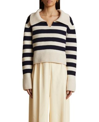 Franklin cropped striped jumper with polo collar KHAITE