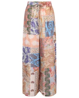 Devi Relaxed wide-leg trousers in silk ZIMMERMANN