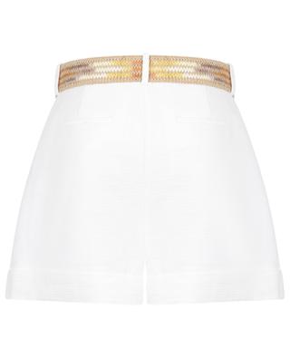 Devi Cuffed cotton high-rise tailored shorts ZIMMERMANN