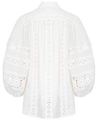 Devi Spliced Billow ramie and lace blouse ZIMMERMANN