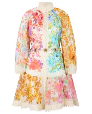 Raie Lantern floral mini shirt dress ZIMMERMANN