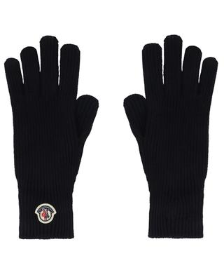 Logo patch adorned virgin wool gloves MONCLER