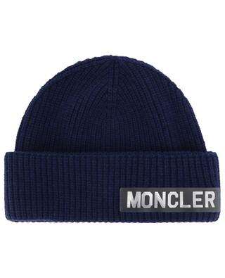 Silver lettering adorned rib knit beanie MONCLER