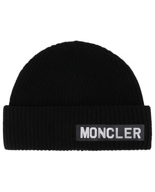 Silver lettering adorned rib knit beanie MONCLER