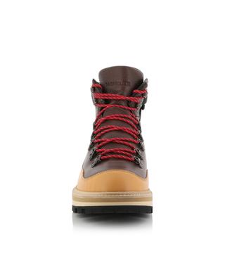 Peka Trek smooth and grained leather lace-up ankle boots MONCLER