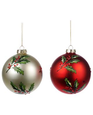 Lot de deux boules de Noël Jewel Holly GOODWILL