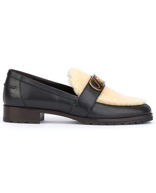 Blair Aspen smooth leather and shearling loafers SKORPIOS