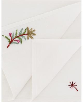 Noé Flower linen-blend napkin CAPULETTE