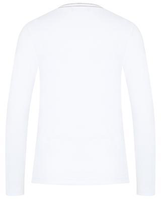 Langarm-T-Shirt mit perlenbesticktem V-Ausschnitt FABIANA FILIPPI