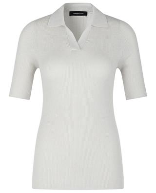 Glittering knit short-sleeved polo shirt FABIANA FILIPPI