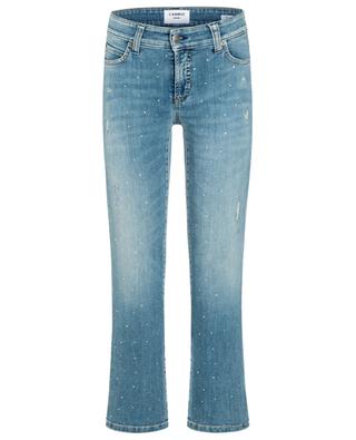 Paris Easy Kick crystal clad cropped flared jeans CAMBIO