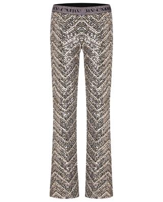 Francis flared zigzag patterned sequinned trousers CAMBIO