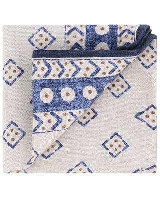 Geometric pattern adorned silk pocket square BRUNELLO CUCINELLI