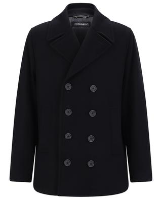 Double-breasted pea coat with logo plate DOLCE & GABBANA