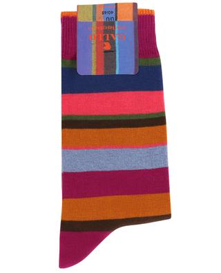 Multicoloured Stripes cotton short socks GALLO