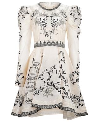 Lyrical Embroidery linen and silk mini dress ZIMMERMANN
