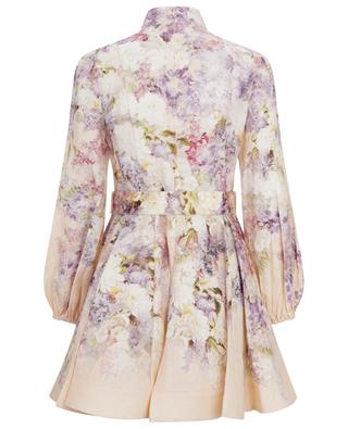 Lyrical Buttoned floral linen flared mini dress ZIMMERMANN