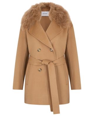 Double-breasted short coat with shearling collar YVES SALOMON