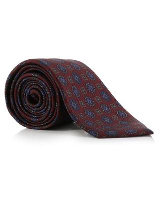 Geometric pattern adorned silk twill tie KITON