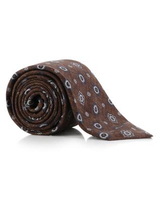 Cravate en soie texturée motif floral KITON