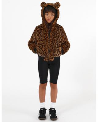Lily leopard printed girl's bomber jacket with hood and ears APPARIS