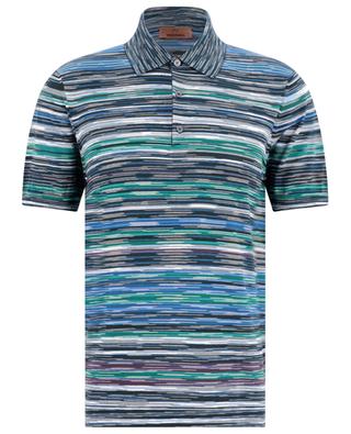 Irregular stripe adorned fine knit polo shirt MISSONI