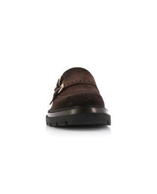 Perforated suede monkstrap shoes SANTONI