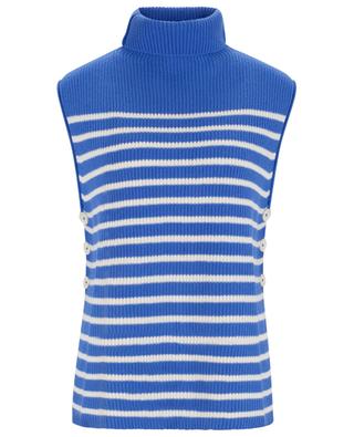 Sleeveless striped rib knit turtleneck jumper ASPESI