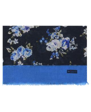 Floral print woven cashmere scarf KITON