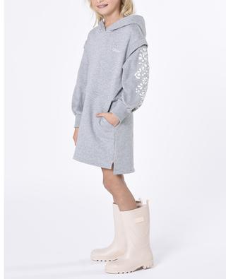 Embroidered short hooded girl's sweat dress CHLOE