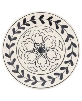 Floral Noir ceramic dessert plate CAROLINE DE BENOIST
