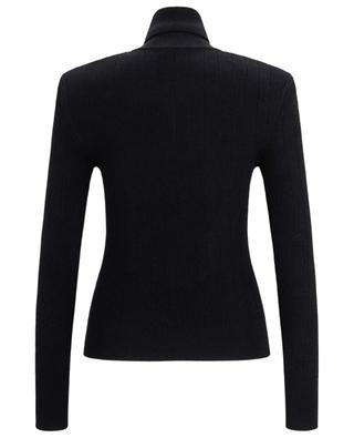 Sheath jumper with stand-up collar and gold-tone buttons BALMAIN